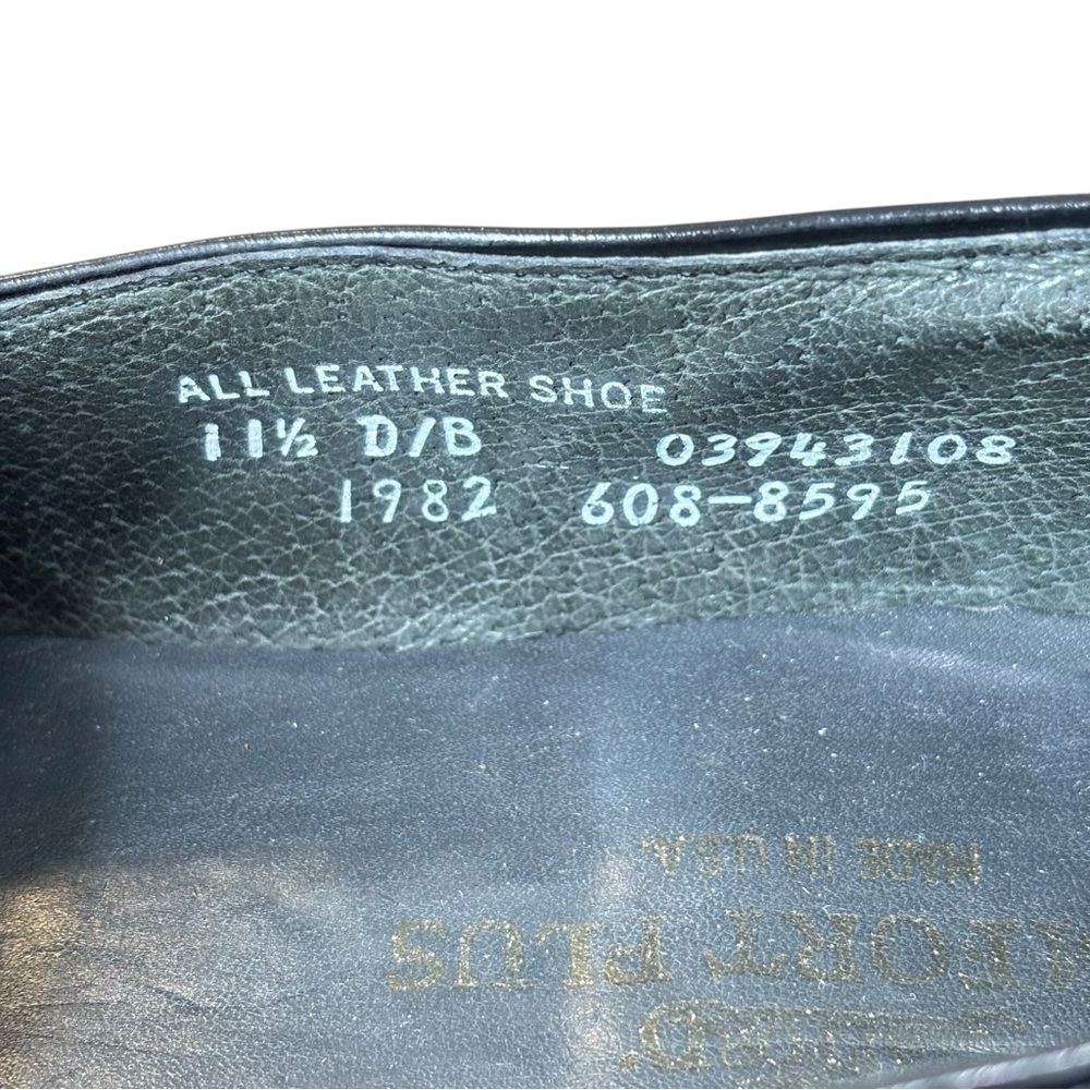 VTG Comfort Plus Mens Wingtip Tassel Black Leather Loafers Sz 11.5 D/B Made USA - Picture 6 of 14